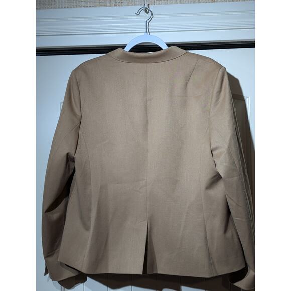 Banana Republic Classic Fit One Button Tan Fully Lined Blazer Womens Size 18 - Picture 2 of 10